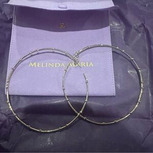 Melinda Maria XL gold hoop earrings!  3 1/2 inches